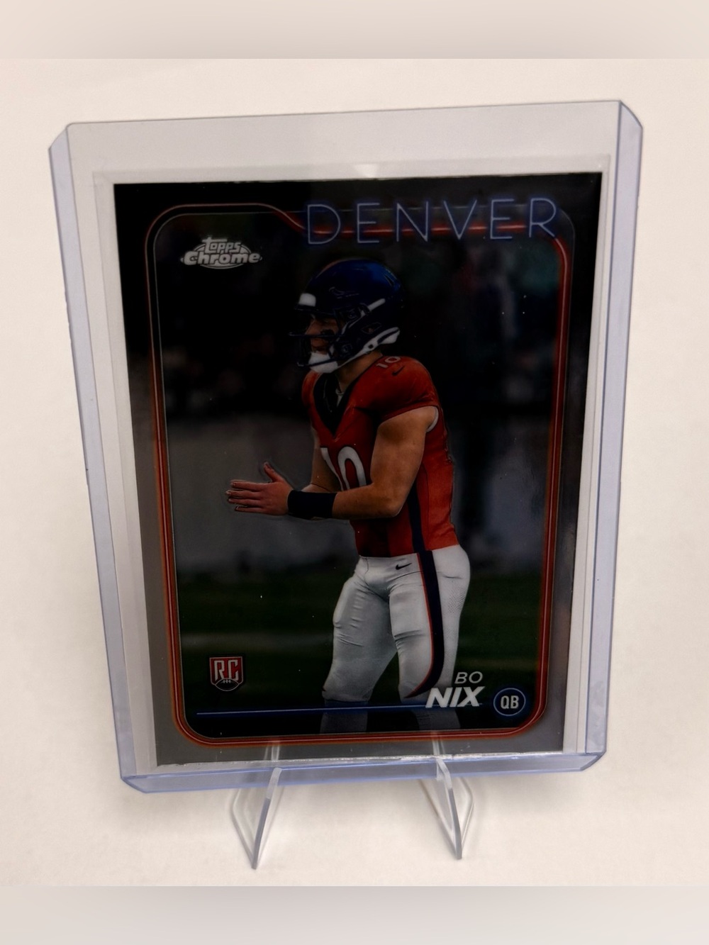 2024 Topps Chrome # 206 - Bo Nix Quarteback Denver Broncos RC football card